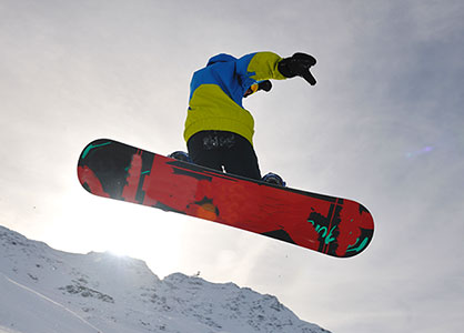 snowboarder jumping