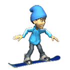 snowboarder in blue animation
