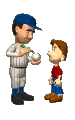 baseball player and kid