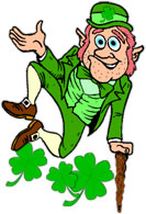 leprechaun jumping for joy