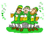 Irish men drinking and singing animated