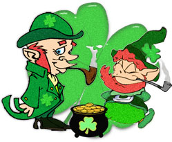 leprechauns smoking pipes