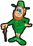 leprechaun with shillelagh transparent clip art