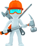 construction worker with tools
