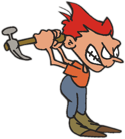 man with hammer