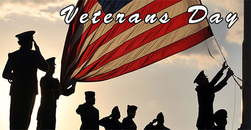 Veterans Day Raising Flag