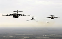 globemasters in flight