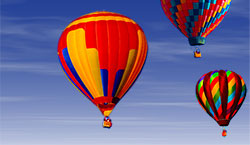 hot air balloons of morning sky