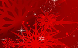 red snowflakes