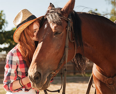 cowgirl and horse