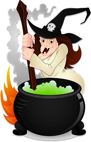 witch and cauldron