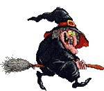 funny witch flying