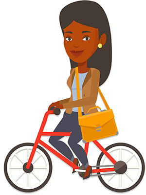 woman bicycle