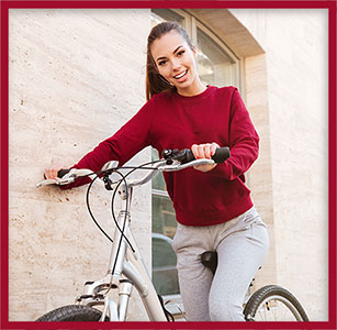 woman bicycle