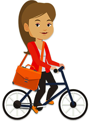 woman bike