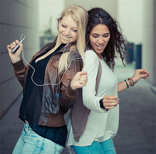 two women dancing