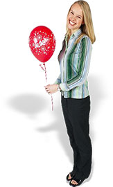 woman with balloon