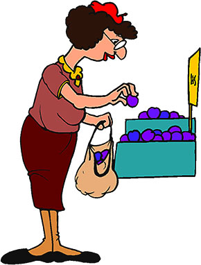 woman buying fruit