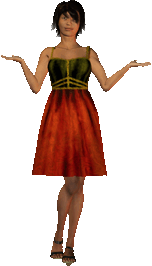 woman in burnt orange dress transparent gif file